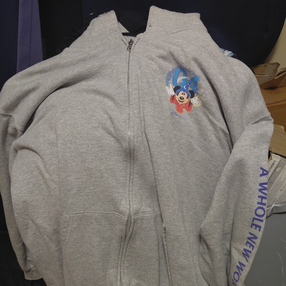 Disney Kids Gray Hoodie with Blue and Red Mickey Design